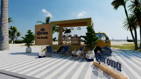 WeWork e Corona promovem escritório itinerante em praias para incentivar a vida ao ar livre